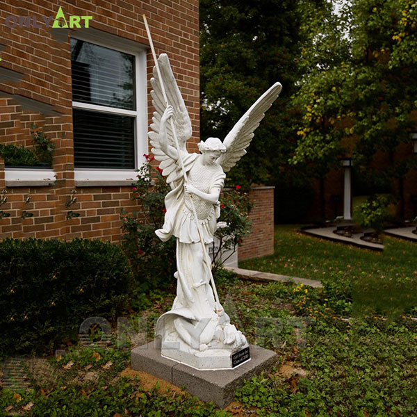 Outdoor or indoor decor marble angel warrior statue for sale OLA-T066