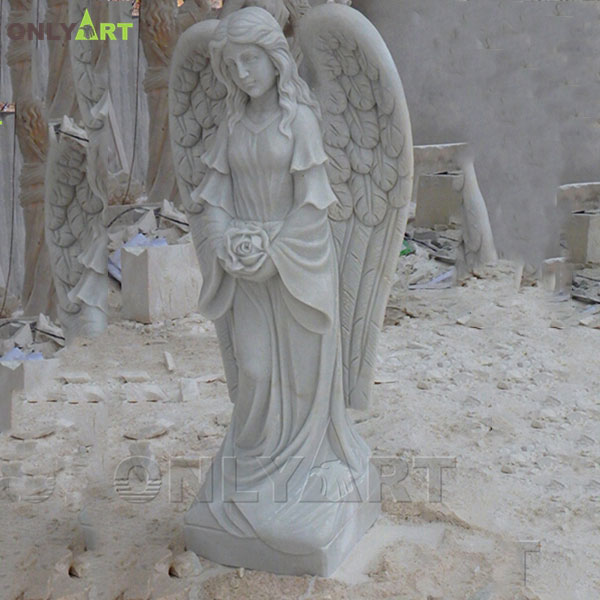 Outdoor small guardian angel sculpture for sale OLA-T065