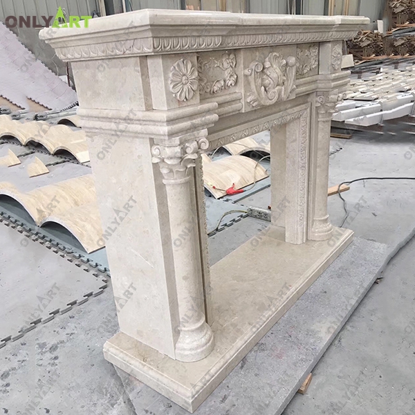 Roman columns fireplace