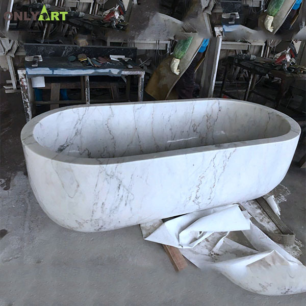 Solid surface cast stone freestanding bathtub for sale OLA-Y034