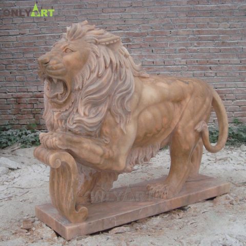 Standing large lion garden statue for sale OLA-A084