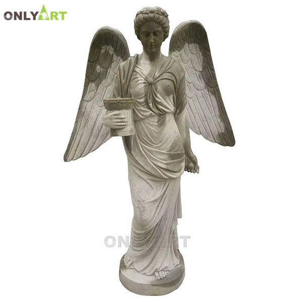 Standing stone guardian angel outdoor statue for sale OLA-T075