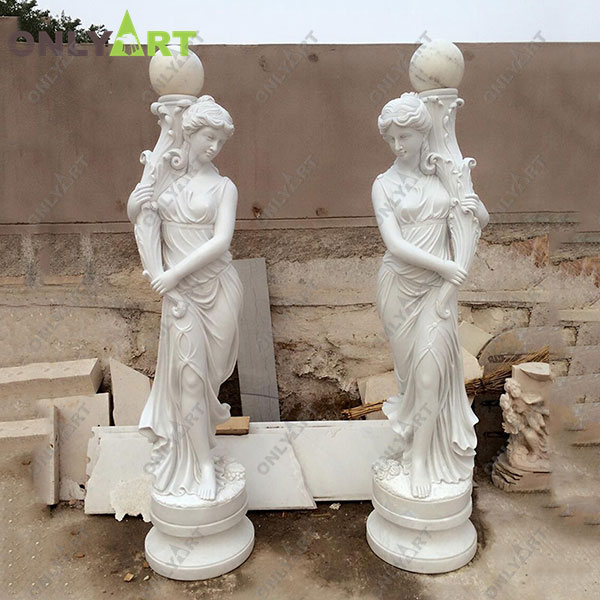 White Marble Life Size Lady Statue Sculpture