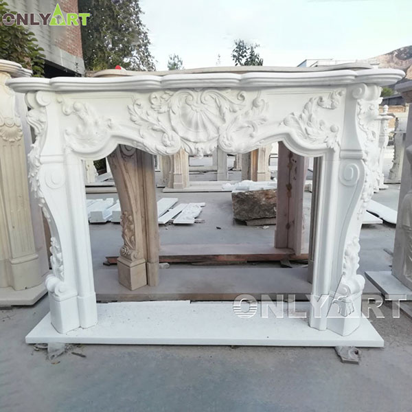 White marble French fireplace surround mantels OLA-M128