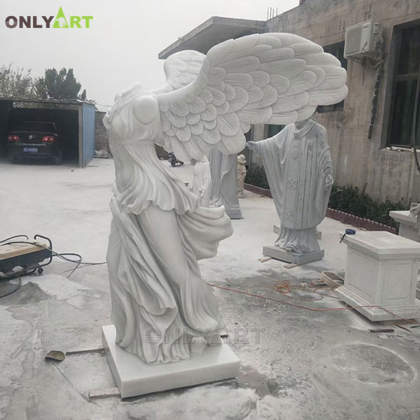 White marble Greek Goddess of Victory Statue For Sale OLA-T076