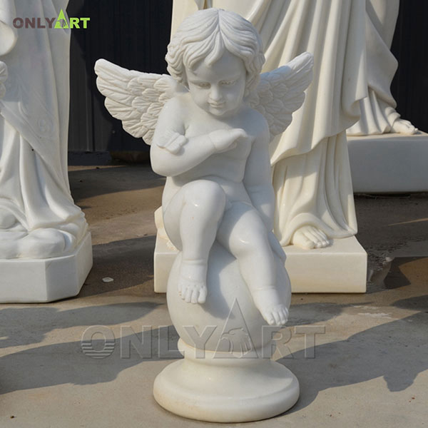 White marble angel statue art design sculpture OLA-T011