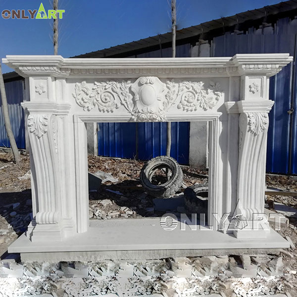 White marble statue fireplace mantles for sale OLA-M118