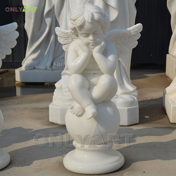 White marble vintage cherub statue angel figurines OLA-T010