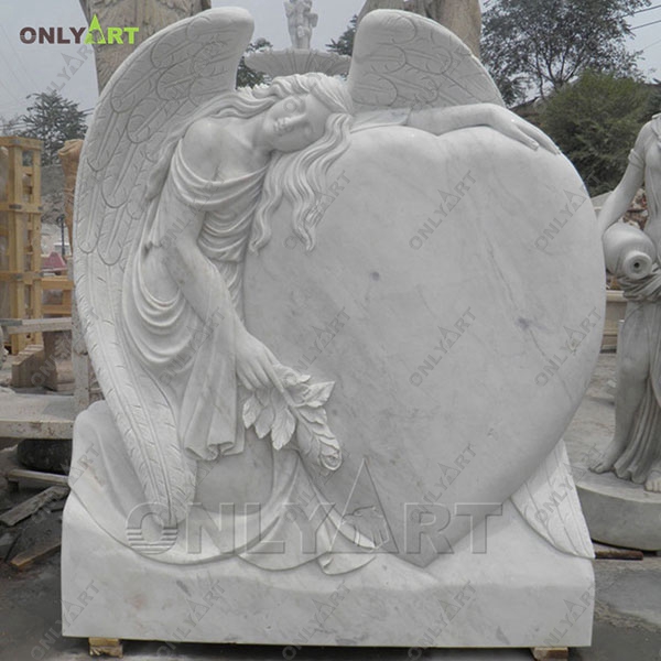 angel and heart headstone