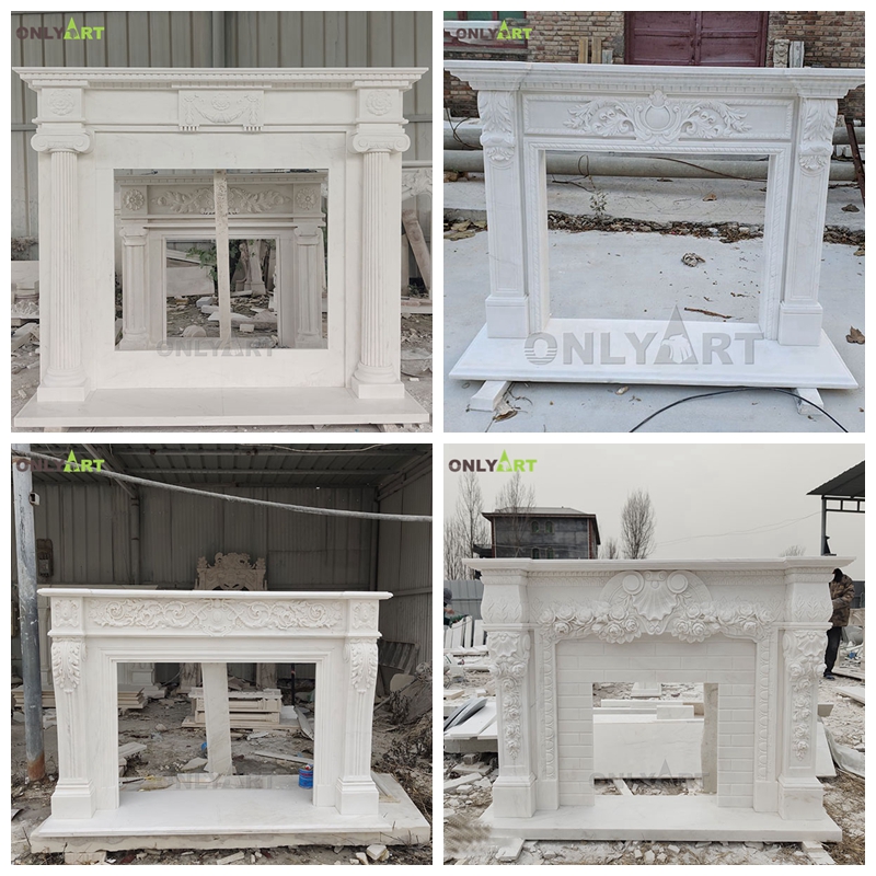 antique marble fireplace mantel