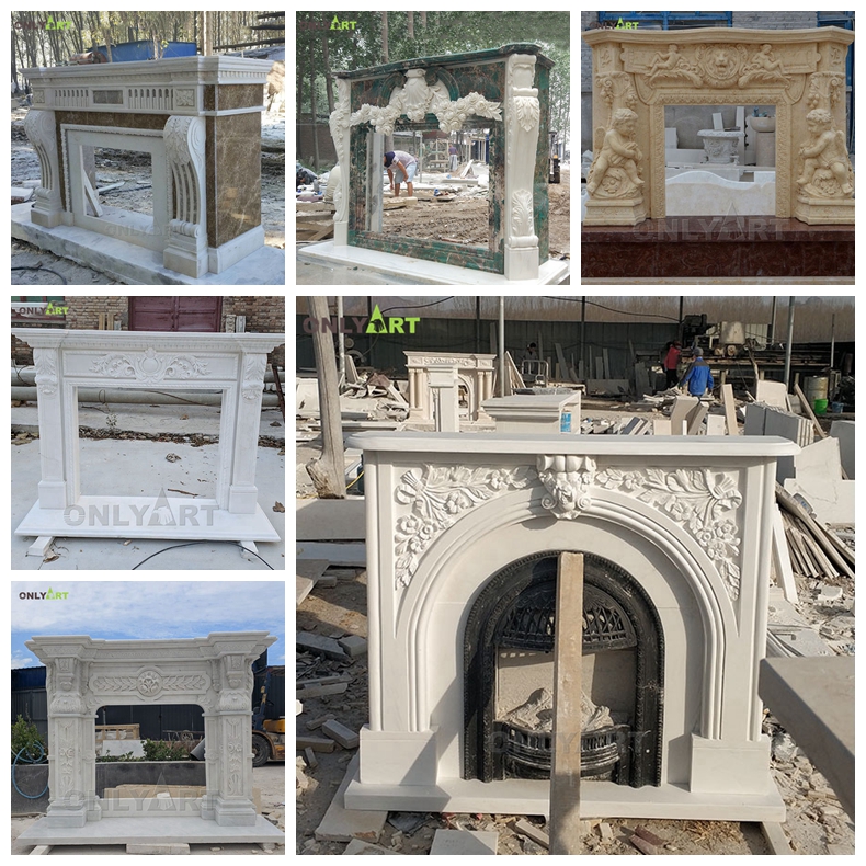 cast stone fireplace