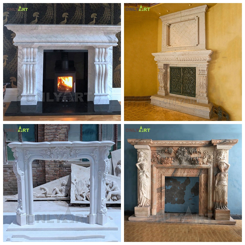 fireplace and mantel