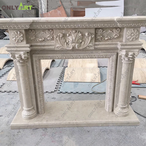 fireplace mantels with round columns