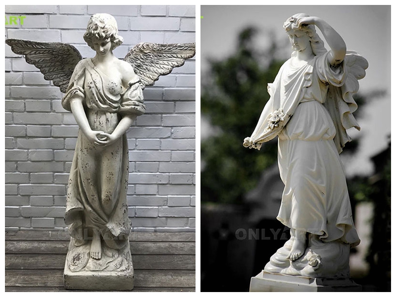 grieving angel garden statue