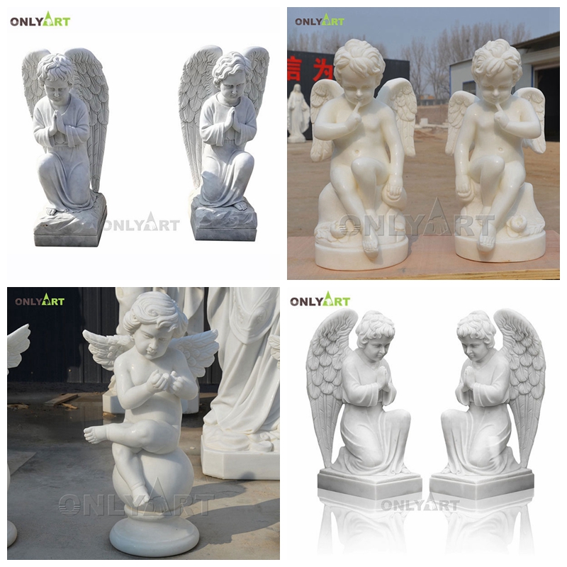 kneeling praying angel statue