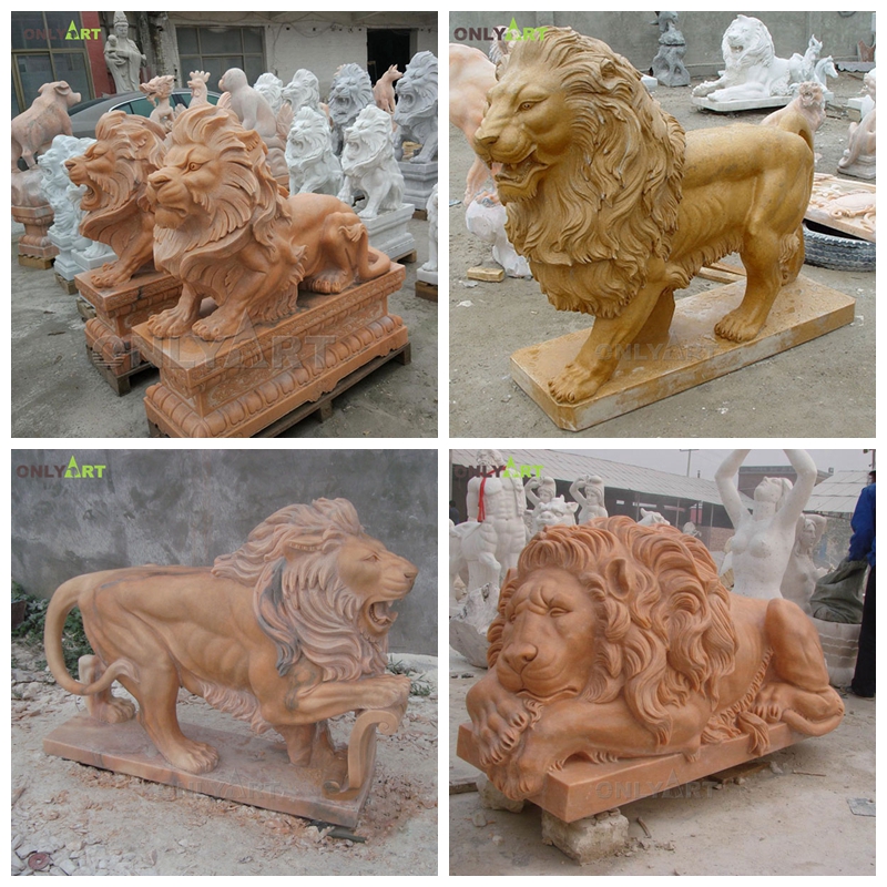 large lion garden statue