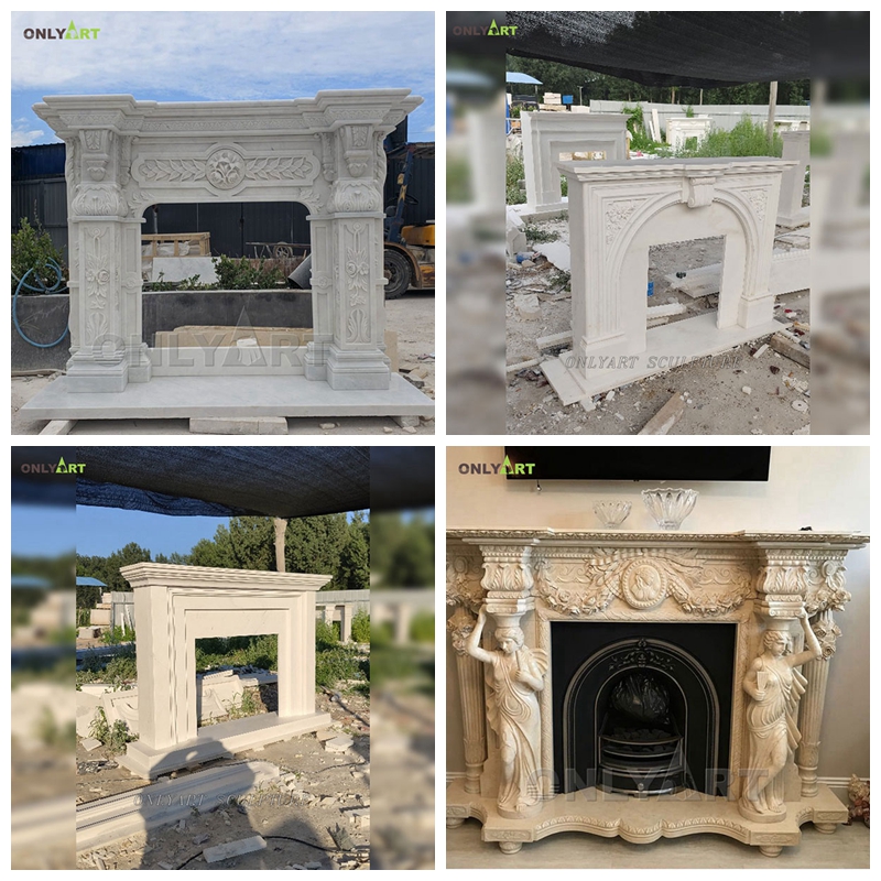 limestone fireplace surround