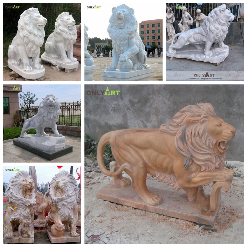 lion lawn statues