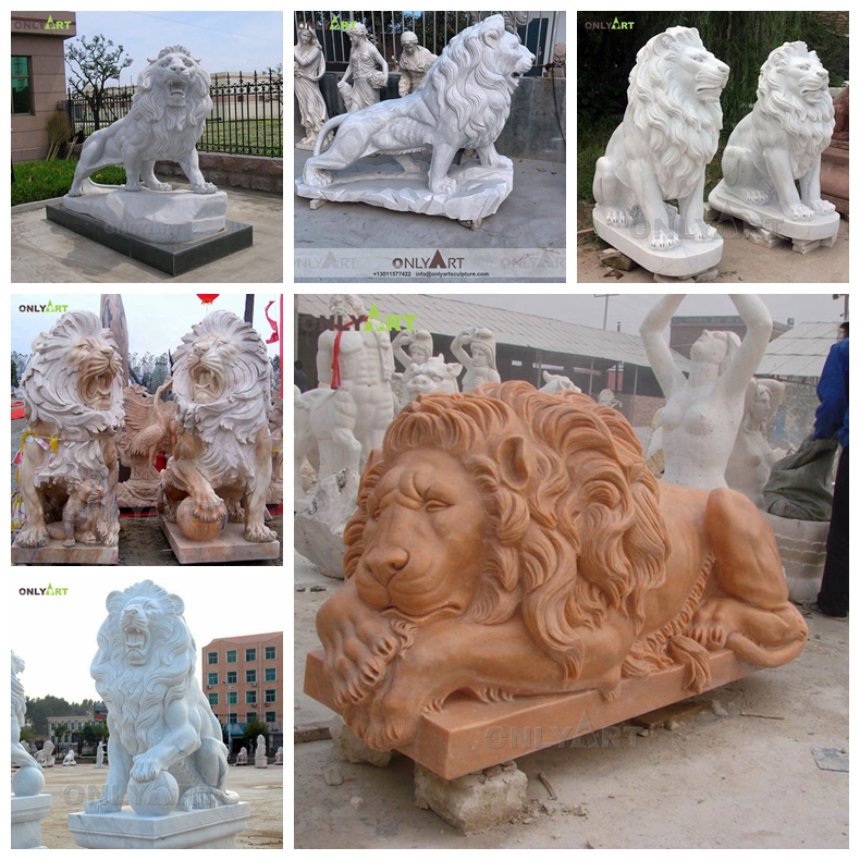 lying lion statue