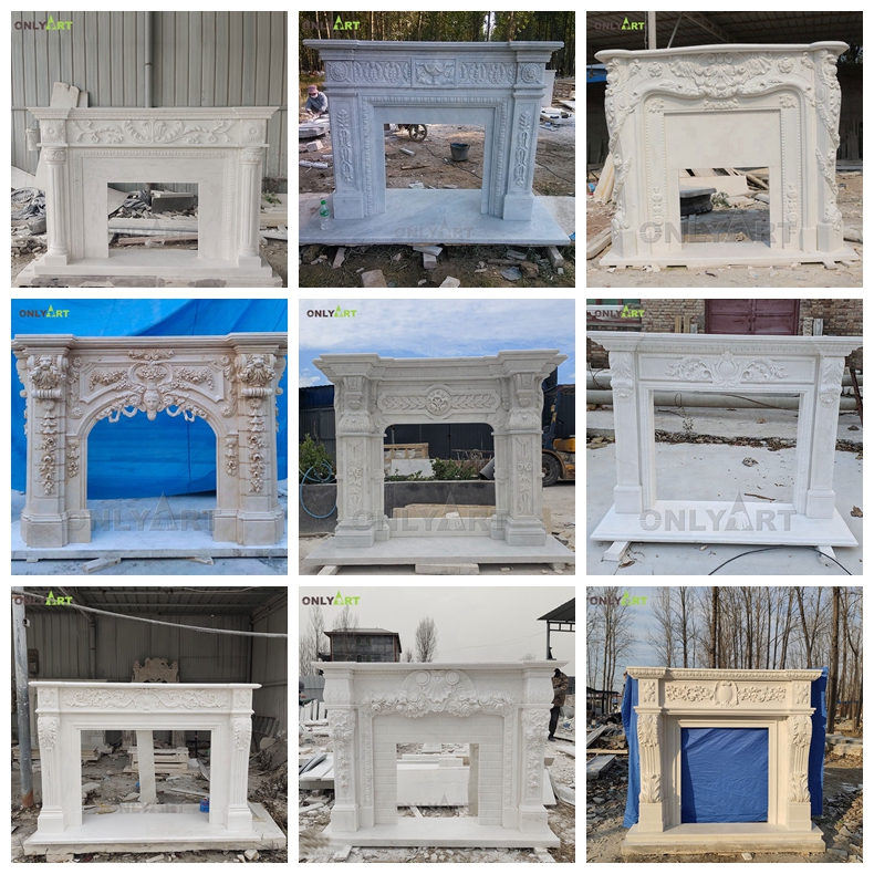 solid marble fireplace