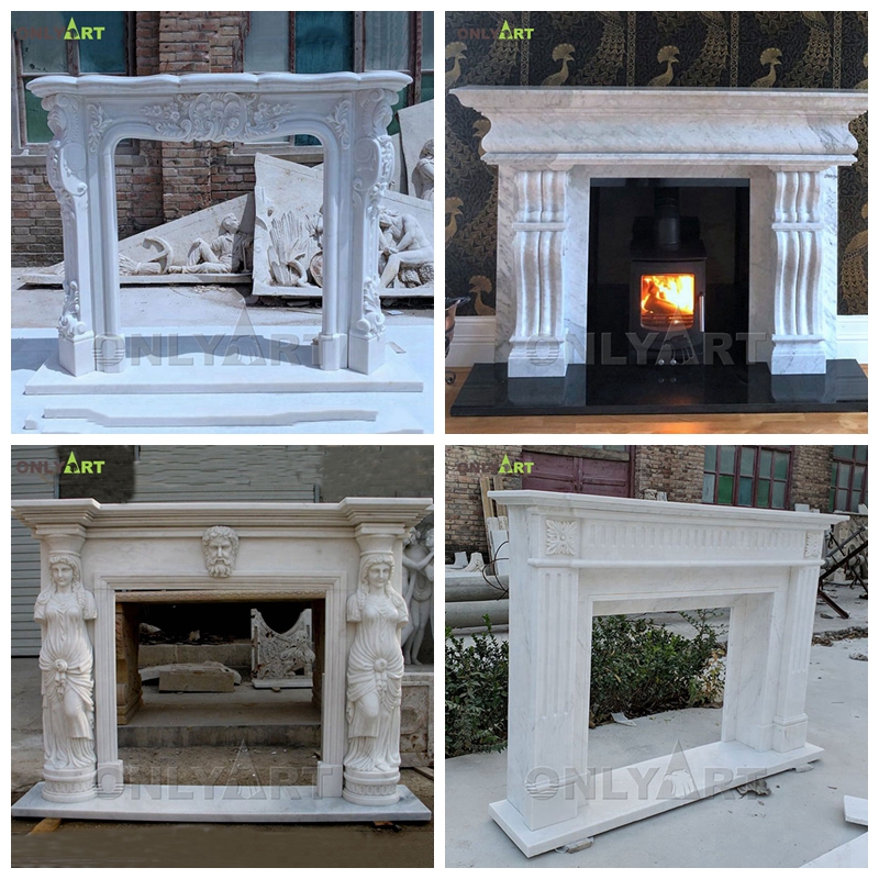 white mantel fireplace