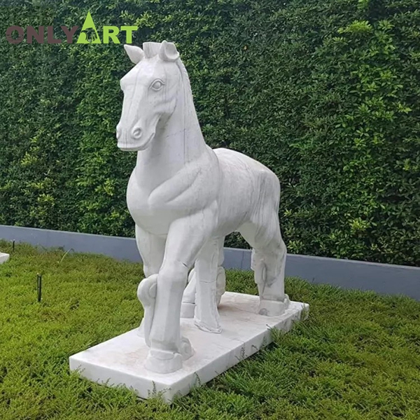 Art design marble standing horse statue OLA-A110