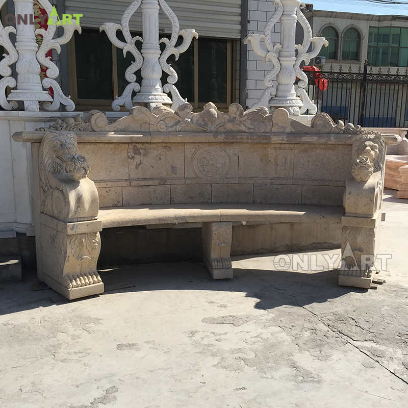 Customized marble bench seat for garden decoration OLA-B004