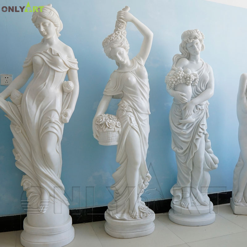 Factory hot sale carved life size women statues for garden