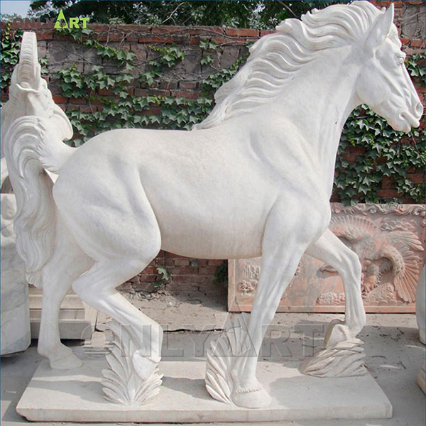 Factory wholesale various specifications horse sculpture marble animal statue OLA-A109
