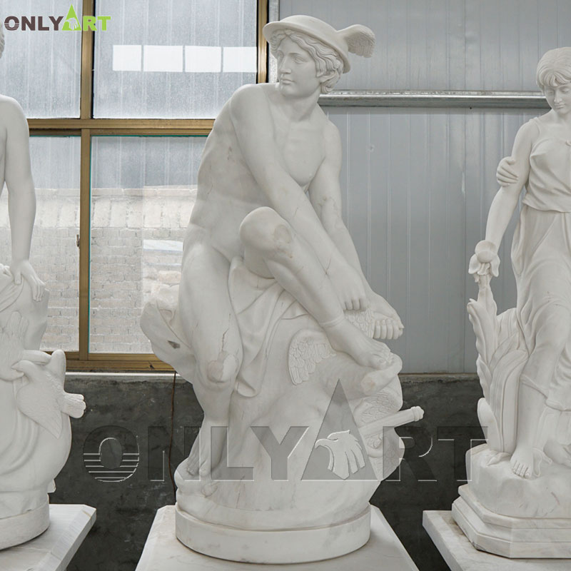 Famous white marble nude male garden statue for sale