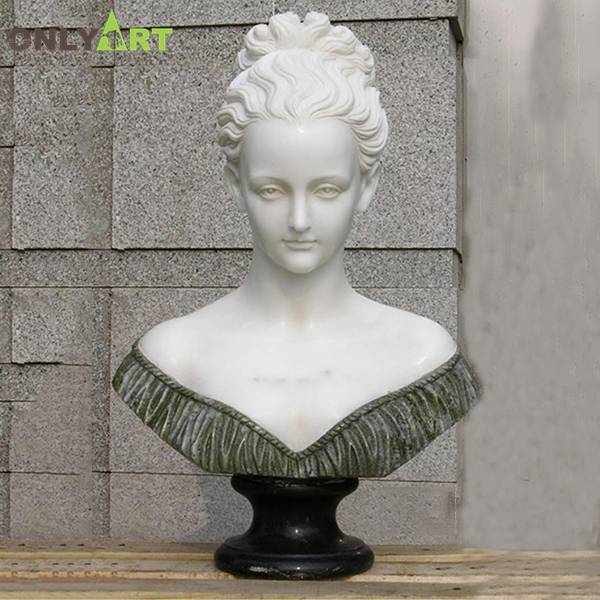 Home decor beautiful white marble lady bust statue for sale