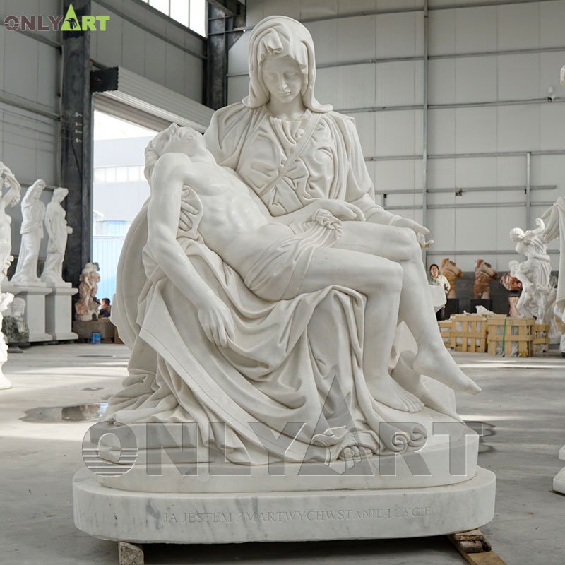 Life size garden decoration religious marble Pieta statue for sale