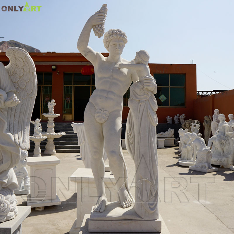 Outdoor garden decortaion natural marble Roman naked man statue for sale