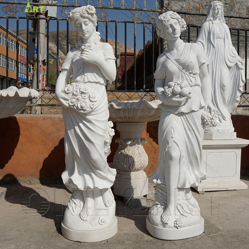 Pairs marble life size lady statue for garden