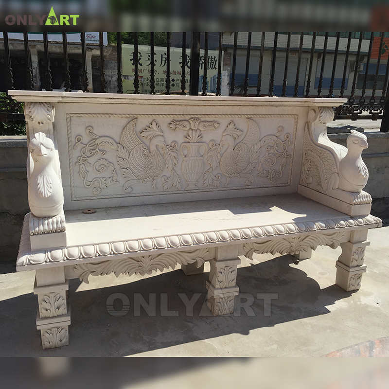 Park decoration marble stone bench for sale OLA-B006