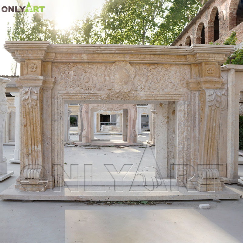 Professional manufacture wholesale cheapest price chinese brand natural stone fireplace mantel OLA-M135