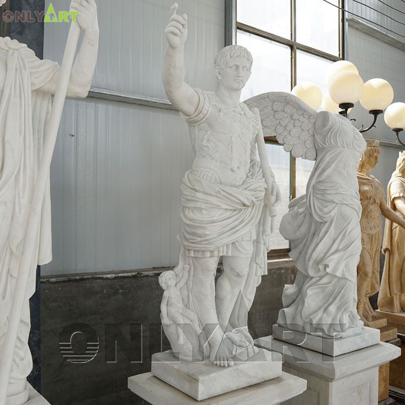 Rome white marble life size Julius Caesar statue for sale