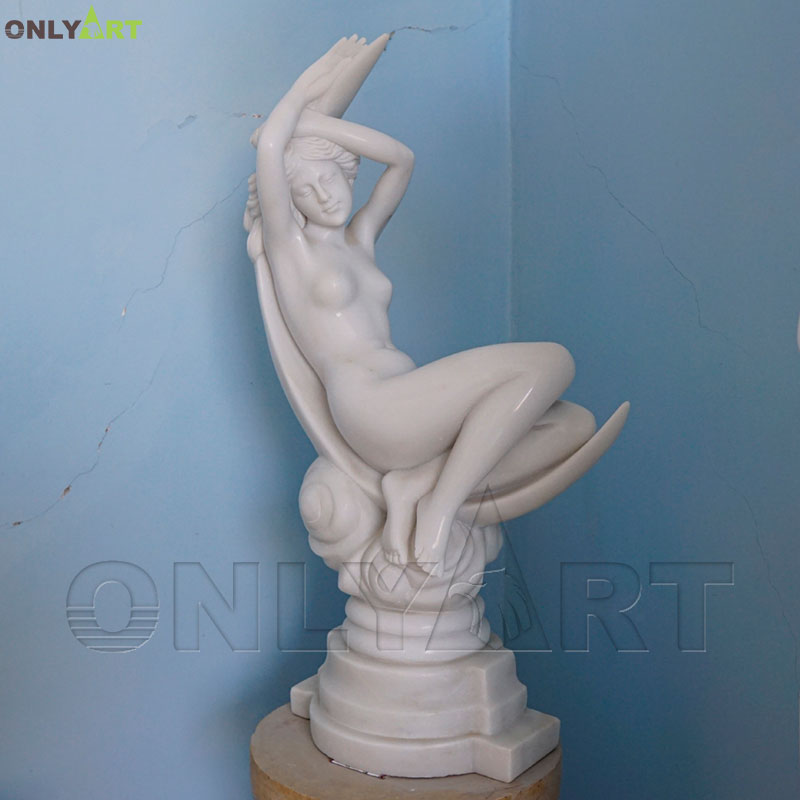 Small size naked white marble woman figurine for sale