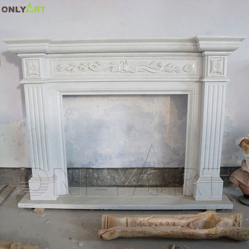 Unique design fireplace pillars and mantel artificial marble surround OLA-M139