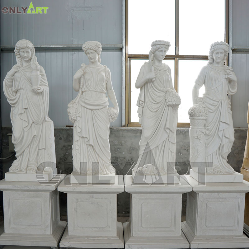 White marble garden statues the four seasons goddess for sale