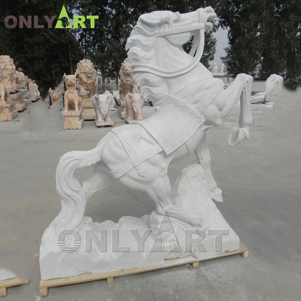 White marble home decor modern horse sculpture OLA-A106