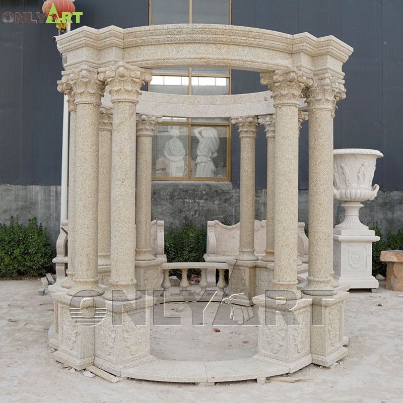 backyard with marble gazebo