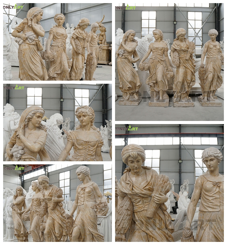 the four goddesses of the seasons statues