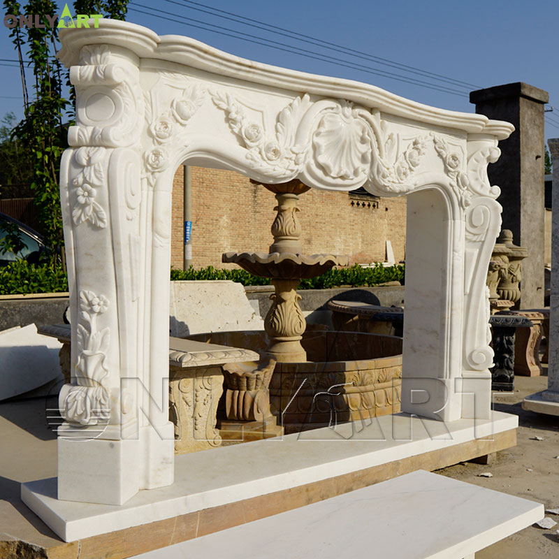 white marble fireplace mantel