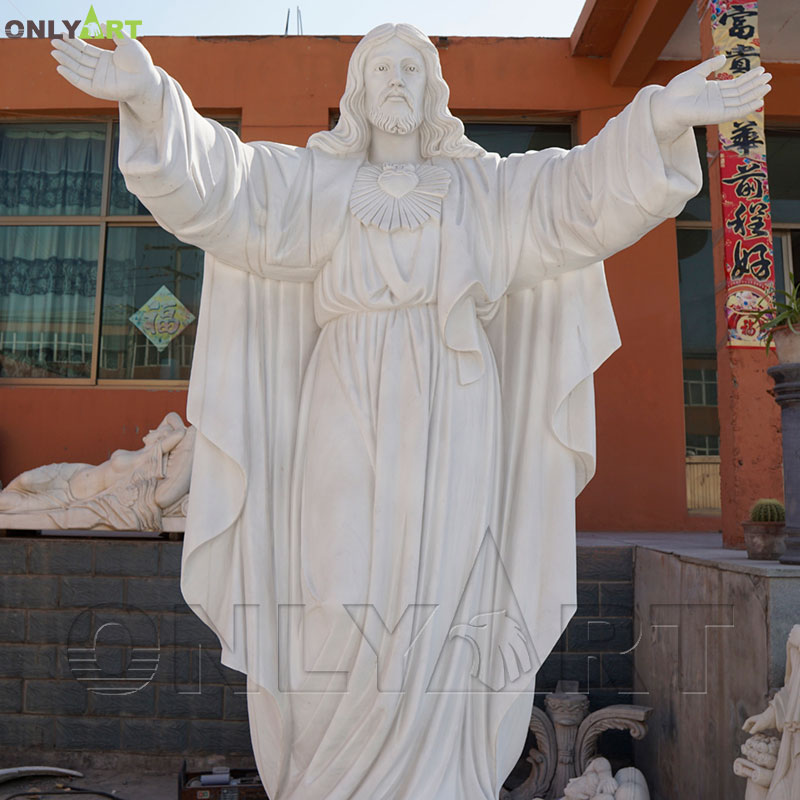 white marble jesus statue