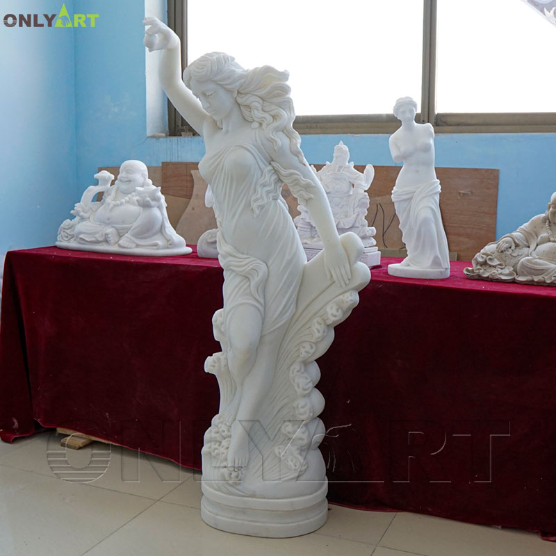 white marble lady statue