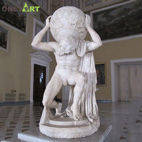Greek God Marble Atlas Holding The World Statue