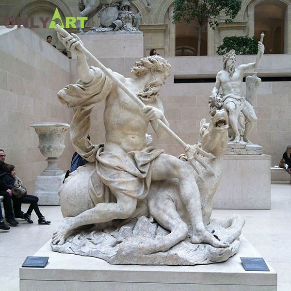 High Quality Famous Design Louvre Marble Neptune Statue