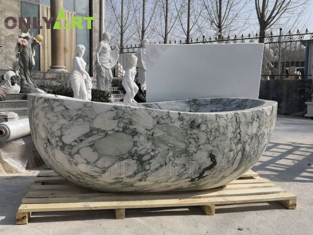 round stone bath
