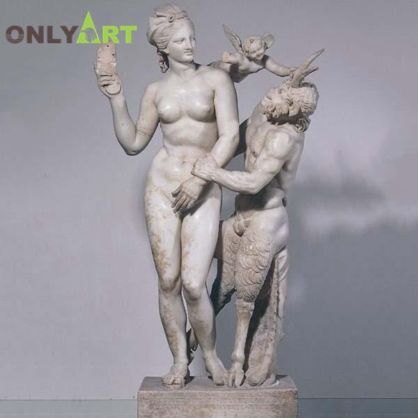 Marble statue Aphrodite Pan and Eros myth